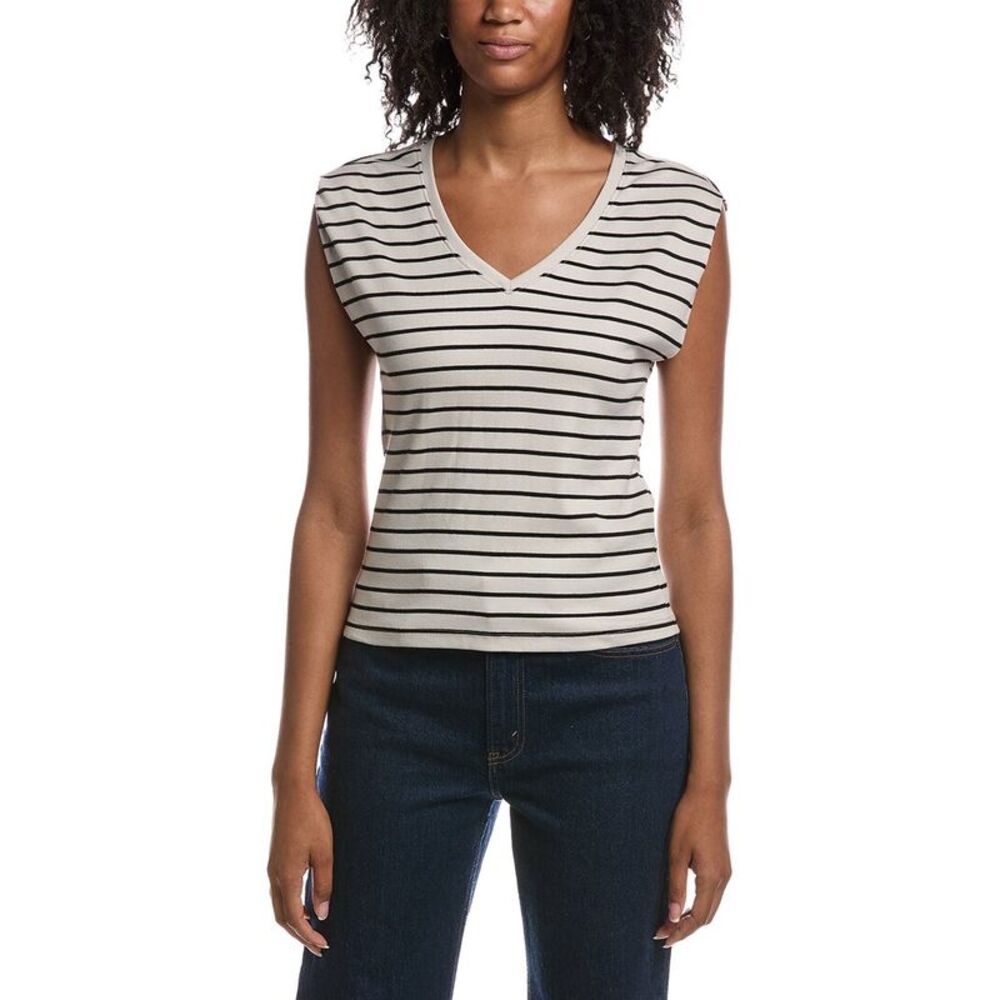 Michael Stars Womens Tati Power Shoulder Top, Grey